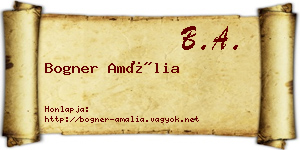 Bogner Amália névjegykártya