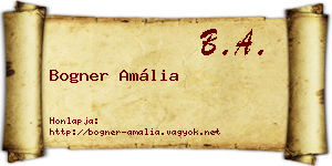 Bogner Amália névjegykártya