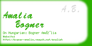 amalia bogner business card
